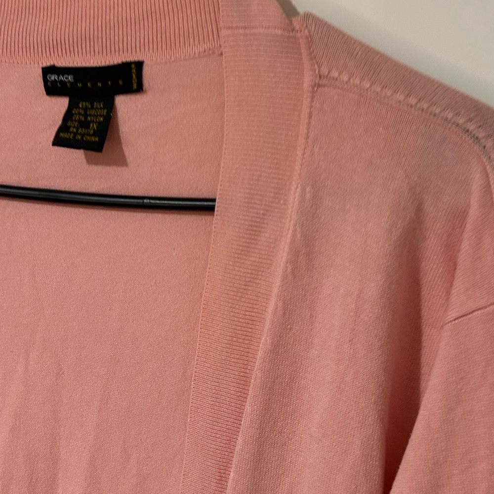Grace Elements Silk Blush Open-Front Cardigan for… - image 3